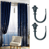 Max 1 Pair U-Shape Tube Curtain Holdback Drape Hook Vary Types Teacup_Black