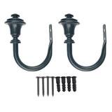 Max 1 Pair U-Shape Tube Curtain Holdback Drape Hook Vary Types Teacup_Black