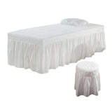 Max Beauty Massage Bedding Kit Table Skirt Pillow Case Stool Cover White