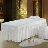 Max Beauty Massage Bedding Kit Table Skirt Pillow Case Stool Cover White