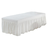 Max Beauty Massage Bedding Kit Table Skirt Pillow Case Stool Cover White