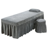 Max SPA Massage Bedding Set Set Table Skirt Pillow Case Stool Cover Grey