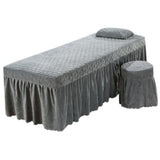 Max SPA Massage Bedding Set Set Table Skirt Pillow Case Stool Cover Grey