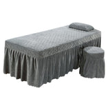 Max SPA Massage Bedding Set Set Table Skirt Pillow Case Stool Cover Grey