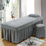 Max SPA Massage Bedding Set Set Table Skirt Pillow Case Stool Cover Grey