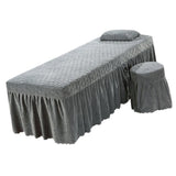 Max SPA Massage Bedding Set Set Table Skirt Pillow Case Stool Cover Grey