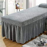 Max SPA Massage Bedding Set Set Table Skirt Pillow Case Stool Cover Grey