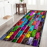 Max 40x120cm Floor Mat Runner Kitchen Non-slip Area Rug Colorful Brick Wall