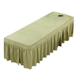 Max Massage Cosmetic Table Valance Sheet  Cover with Hole 75x31inch  Green