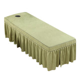 Max Massage Cosmetic Table Valance Sheet  Cover with Hole 75x31inch  Green