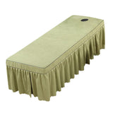 Max Massage Cosmetic Table Valance Sheet  Cover with Hole 75x31inch  Green