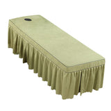 Max Massage Cosmetic Table Valance Sheet  Cover with Hole 75x31inch  Green