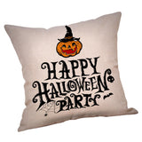 Linen Sofa Cushion Cover Throw Pillow Case Replace Holloween Theme 18x18 D