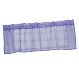 Max Yarn Rod Pocket Sheer Curtain Valance for Kitchen Bathroom Purple-137x61cm