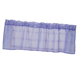 Max Yarn Rod Pocket Sheer Curtain Valance for Kitchen Bathroom Purple-137x61cm