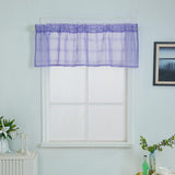 Max Yarn Rod Pocket Sheer Curtain Valance for Kitchen Bathroom Purple-137x61cm