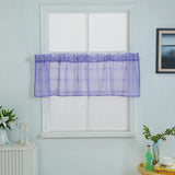 Max Yarn Rod Pocket Sheer Curtain Valance for Kitchen Bathroom Purple-137x61cm