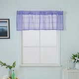 Max Yarn Rod Pocket Sheer Curtain Valance for Kitchen Bathroom Purple-137x61cm