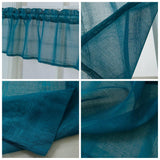 Max Yarn Rod Pocket Sheer Curtain Valance for Kitchen Bathroom Cyan-137x61cm