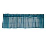 Max Yarn Rod Pocket Sheer Curtain Valance for Kitchen Bathroom Cyan-137x61cm