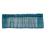 Max Yarn Rod Pocket Sheer Curtain Valance for Kitchen Bathroom Cyan-137x61cm