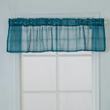 Max Yarn Rod Pocket Sheer Curtain Valance for Kitchen Bathroom Cyan-137x61cm