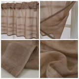 Max Yarn Rod Pocket Sheer Curtain Valance for Kitchen Bathroom Coffee-137x61cm