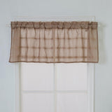 Max Yarn Rod Pocket Sheer Curtain Valance for Kitchen Bathroom Coffee-137x61cm