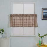 Max Yarn Rod Pocket Sheer Curtain Valance for Kitchen Bathroom Coffee-137x61cm