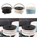 Max Portable Iron Mosquito Coil Holder + Handle & Lid Bronze Lid+Milky White Box
