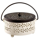 Max Portable Iron Mosquito Coil Holder + Handle & Lid Bronze Lid+Milky White Box