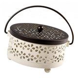 Max Portable Iron Mosquito Coil Holder + Handle & Lid Bronze Lid+Milky White Box
