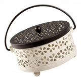 Max Portable Iron Mosquito Coil Holder + Handle & Lid Bronze Lid+Milky White Box