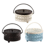 Max Portable Iron Mosquito Coil Holder + Handle & Lid Bronze Lid+Milky White Box