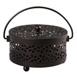 Portable Iron Mosquito Coil Holder + Handle & Lid Bronze