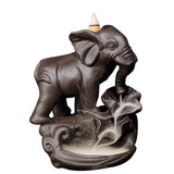 Max Elephant Shaped Backflow Incense Burner Stick Cone Holder Decor