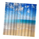 Max Maxb Digital Printed 3D Curtain Living Room Bedroom Drapes 2 Panel Seabeach