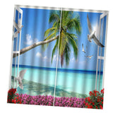 Max Maxb Digital Printed 3D Curtain Living Room Bedroom Drapes 2 Panel Seaside