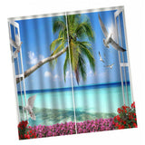 Max Maxb Digital Printed 3D Curtain Living Room Bedroom Drapes 2 Panel Seaside