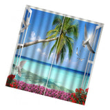 Max Maxb Digital Printed 3D Curtain Living Room Bedroom Drapes 2 Panel Seaside