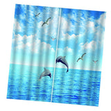 Max Maxb Digital Printed 3D Curtain Living Room Bedroom Drapes 2 Panel Dancing Whales