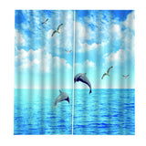 Max Maxb Digital Printed 3D Curtain Living Room Bedroom Drapes 2 Panel Dancing Whales
