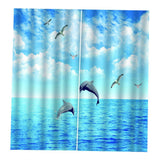 Max Maxb Digital Printed 3D Curtain Living Room Bedroom Drapes 2 Panel Dancing Whales