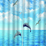 Max Maxb Digital Printed 3D Curtain Living Room Bedroom Drapes 2 Panel Dancing Whales