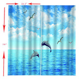 Max Maxb Digital Printed 3D Curtain Living Room Bedroom Drapes 2 Panel Dancing Whales
