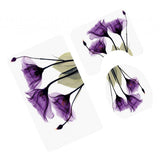 Max 3Pcs Bathroom Rug Set Bath Rug Mat U Shape Contour Lid Cover Purple Lotus