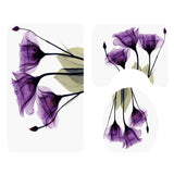 Max 3Pcs Bathroom Rug Set Bath Rug Mat U Shape Contour Lid Cover Purple Lotus