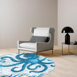 Max Flannel Indoor Floor Doormat Geometric Print Bedroom Rug 40x60cm Octopus 80cm
