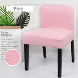 Max Short Low Back Stretch Dining Chair Cover Bar Stool Seat Slipcover Pink