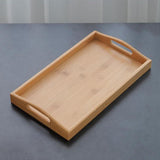 Max Bamboo Dinner Tray Tea Serving Tray Fruit Dessert Rectangle Cake Platter M
